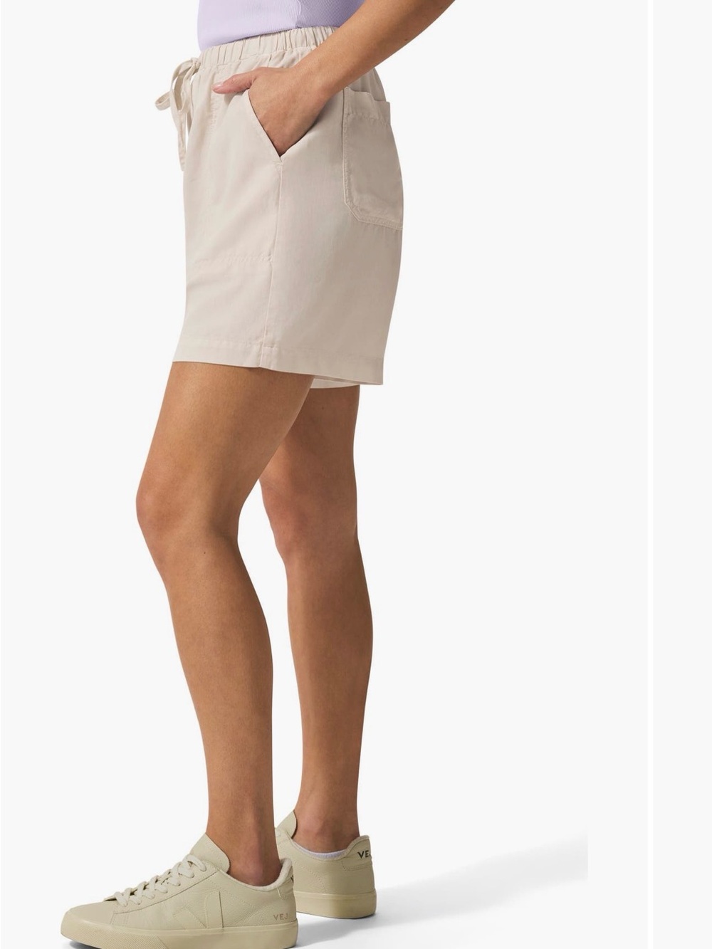 Splendid Light Beige Drawstring Bermudas - Picture 3 of 5
